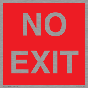NO EXIT red background